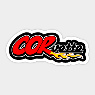 Corvette Cartoons logo Sticker